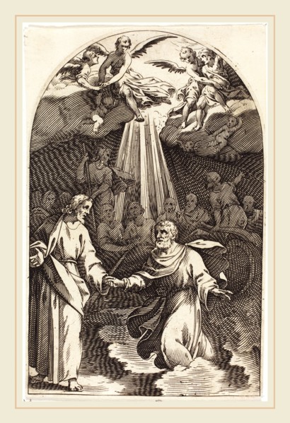 Jacques Callot, French (1592-1635), Christ Walking on the Water [first plate], 1608-1611, engraving