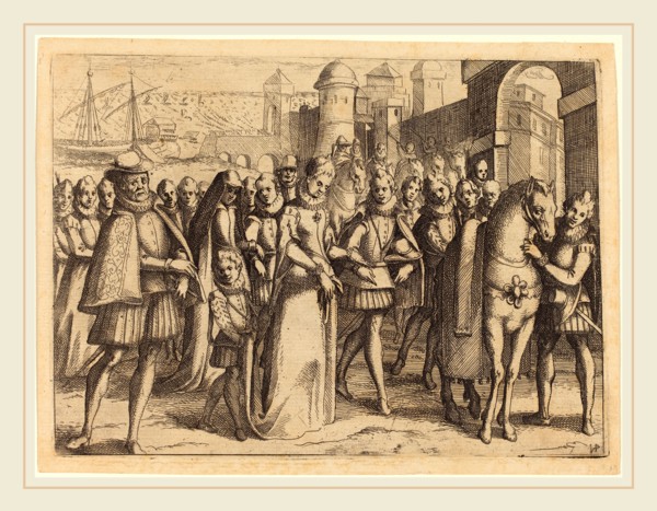 Jacques Callot, French (1592-1635), Arrival at Valencia, 1612, etching