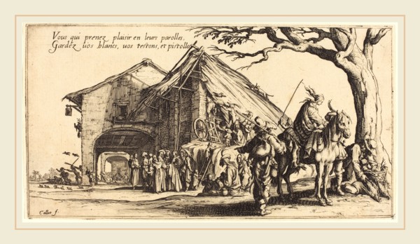 Jacques Callot, French (1592-1635), The Stopping Place, 1621, etching and engraving
