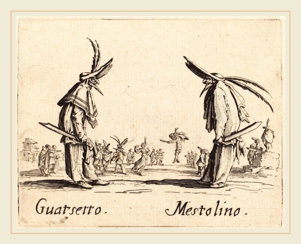 Jacques Callot, French (1592-1635), Guatsetto and Mestolino, c. 1622, etching