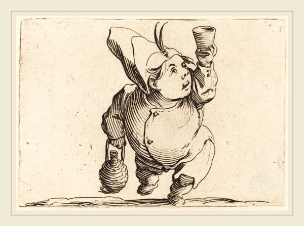 Jacques Callot, French (1592-1635), The Drinker, Front View, c. 1622, etching and engraving