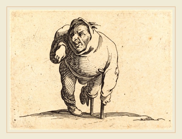 Jacques Callot, French (1592-1635), Cripple with Crutch and Wooden Leg, c. 1622, etching and