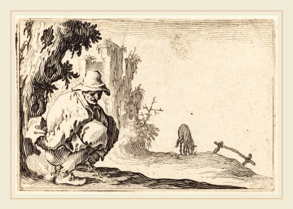 Jacques Callot, French (1592-1635), Peasant Defecating, c. 1622, etching