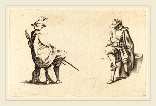 Jacques Callot, French (1592-1635), Two Seated Figures, c. 1622, etching