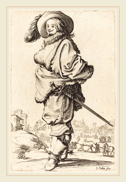 Jacques Callot, French (1592-1635), Noble Man with Fur Plastron, c. 1620-1623, etching