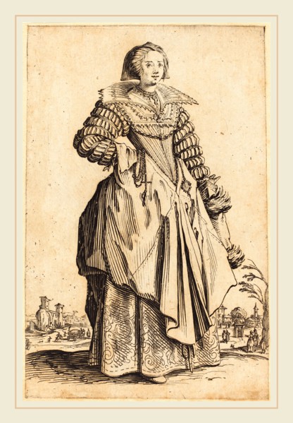 Jacques Callot, French (1592-1635), Noble Woman with Large Collar, c. 1620-1623, etching