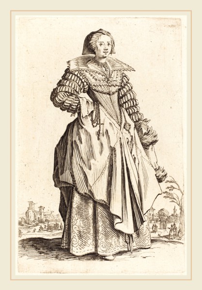 Jacques Callot, French (1592-1635), Noble Woman with Large Collar, c. 1620-1623, etching