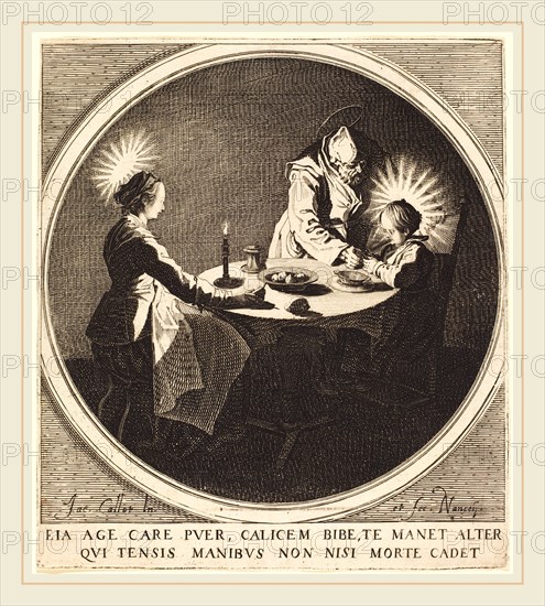 Jacques Callot, French (1592-1635), The Holy Family at Table, c. 1628, etching and engraving