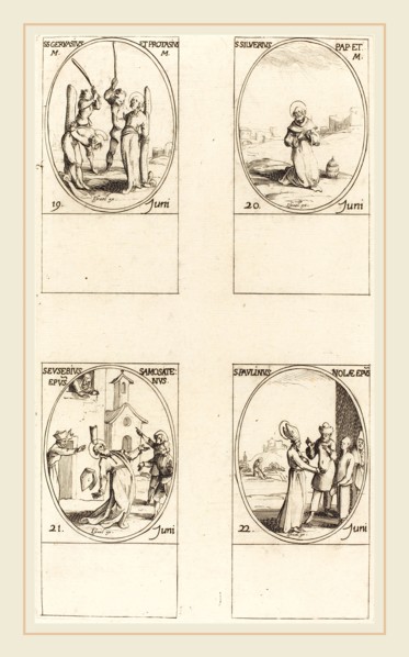 Jacques Callot, French (1592-1635), Sts. Gervase & Protase; St. Silverius; St. Eusebius of