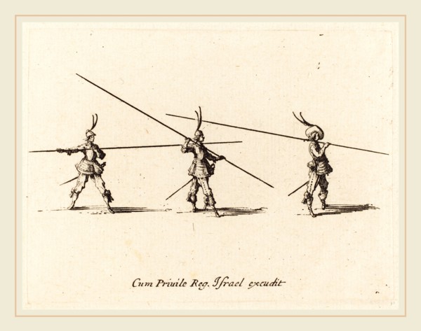 Jacques Callot, French (1592-1635), Drill with Tilted Pikes, 1634-1635, etching