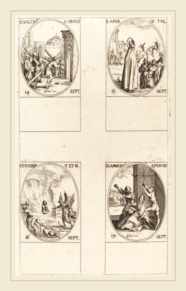 Jacques Callot, French (1592-1635), Exaltation of the Holy Cross; St. Aper; St. Euphemia; St.