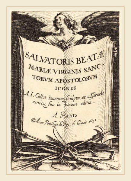 Jacques Callot, French (1592-1635), Frontispiece for "The Large Apostles", published 1631, etching