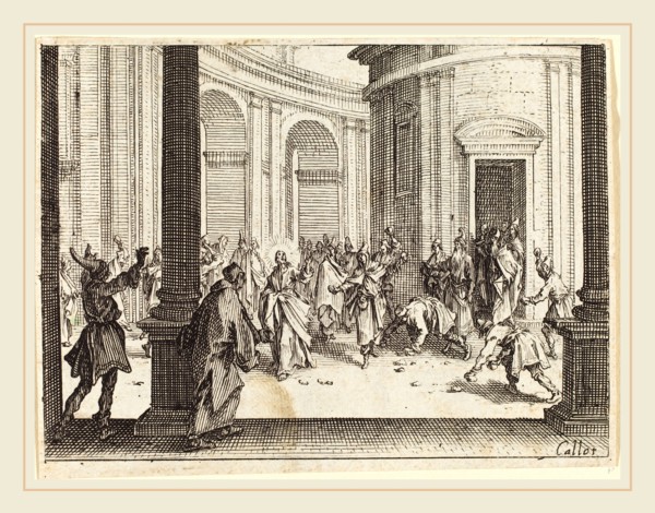 Jacques Callot, French (1592-1635), Stoning of Jesus, 1635, etching
