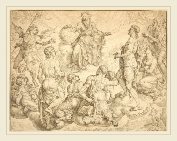 Maerten van Heemskerck (Netherlandish, 1498-1574), Satan Challenges God to Remove his Protection