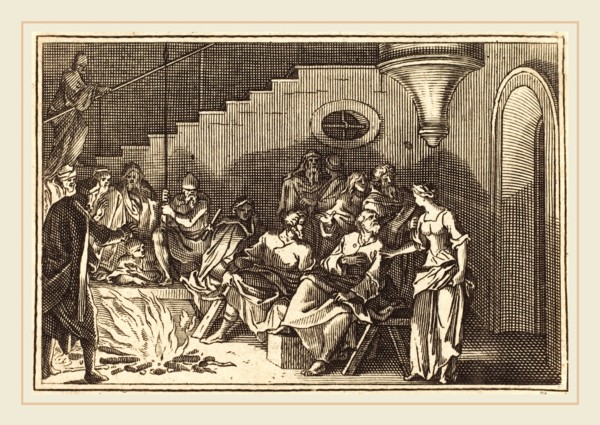 after Sébastien Le Clerc I, Peter Denying Christ, engraving