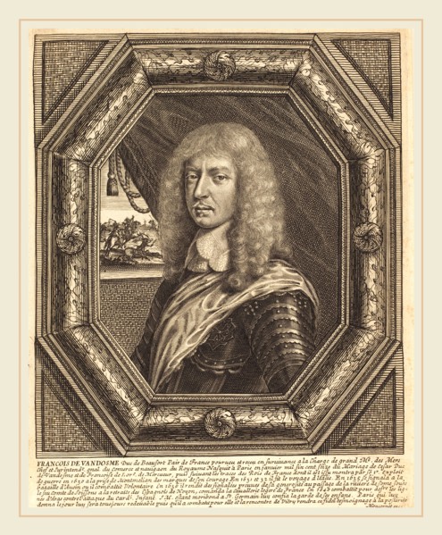 Balthasar Moncornet, French (c. 1600-1668), FranÃ§ois de VendÃ´me, Duke of Beaufort, engraving on