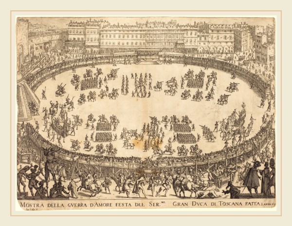 Jacques Callot, French (1592-1635), Parade in the Amphitheater, 1616, etching