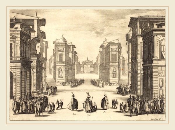 Jacques Callot, French (1592-1635), Solimano, Act I, 1620, etching and engraving