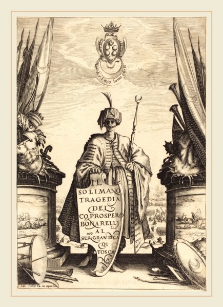 Jacques Callot, French (1592-1635), Title Page for "Il Solimano", 1620, etching and engraving