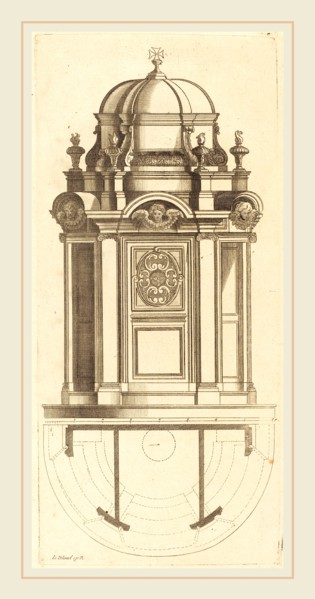 Jean Le Blond, French (c. 1635-1709), Plan et elevation des plus beaux confessionnaux de Paris,