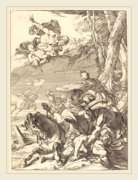 Laurent de La Hyre, French (1606-1656), The Conversion of Saint Paul, c. 1637, etching on laid