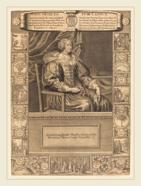 French 17th Century, Marie de Medici, engraving