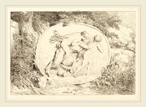 Jean-Honoré Fragonard, French (1732-1806), Nymph Astride a Satyr (Jeune fille a califourchon sur un