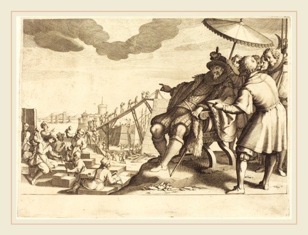 Jacques Callot, French (1592-1635), Construction and Fortification of the Port  of Livorno, c.