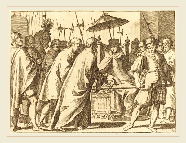 Raffaello Schiaminossi, Italian (c. 1529-probably 1622), Margaret of Austria Being Carried in a