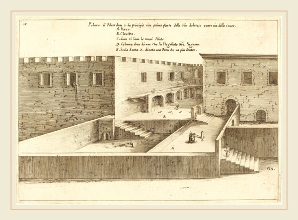 Jacques Callot, French (1592-1635), House of Pilate, 1619, etching and engraving on laid paper