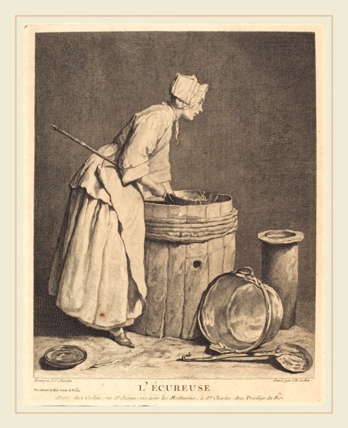 Charles-Nicolas Cochin I after Jean Siméon Chardin, French (1688-1754), L'Ecureuse, 1740, engraving