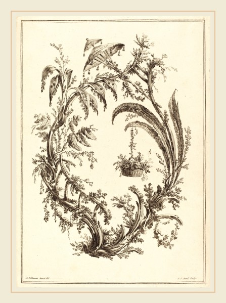 Jean-Jacques Avril I after Jean-Baptiste Pillement, French (1744-1831), Ornament with Parasol and