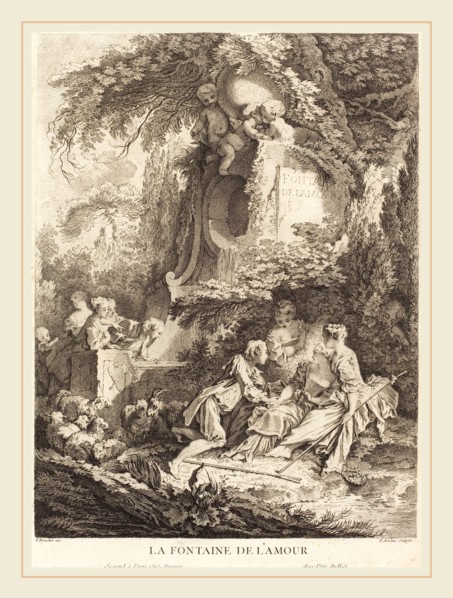 Pierre-Alexandre Aveline after FranÃ§ois Boucher, French (probably 1702-1760), La Fontaine de
