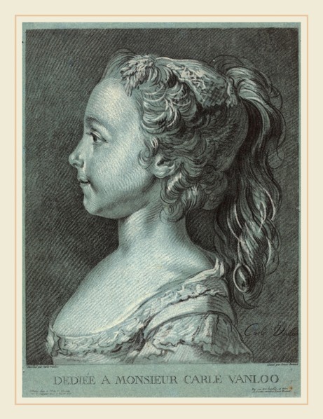 Louis-Marin Bonnet after Carle Van Loo, French (1736-1793), Marie-Rosalie Vanloo, c. 1764, chalk