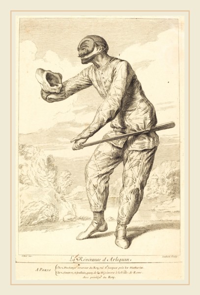 FranÃ§ois Joullain after Claude Gillot, French (1697-1778), La Révéranse d'Arlequin, c. 1730,