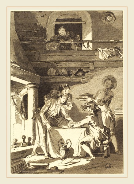Charles Emmanuel Patas after Jean-Honoré Fragonard, French (1744-1802), Le pate d'anguilles,