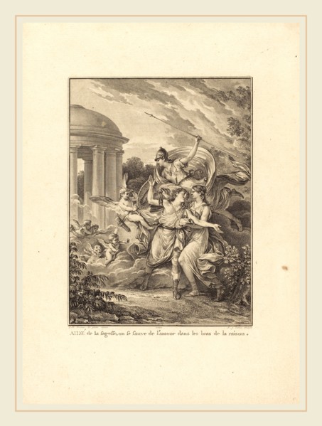 Antoine-Jean Duclos after Jean-Michel Moreau, French (1742-1795), Frontispiece: Aidé de la sagesse,