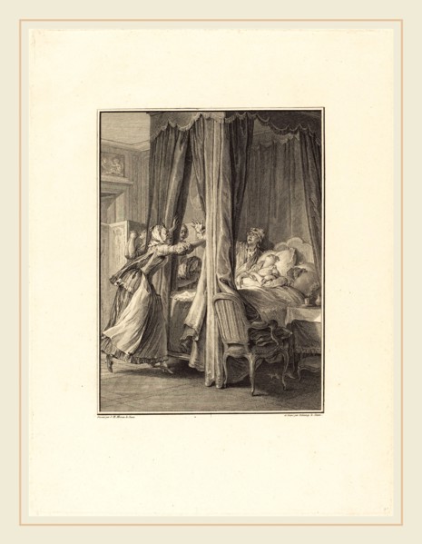 Nicolas Delaunay after Jean-Michel Moreau, French (1739-1792), Mort de Julie, etching and engraving