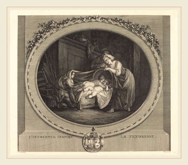 Etienne Claude Voysard after Jean-Honoré Fragonard, French (1746-c. 1812), L'innocence inspire la