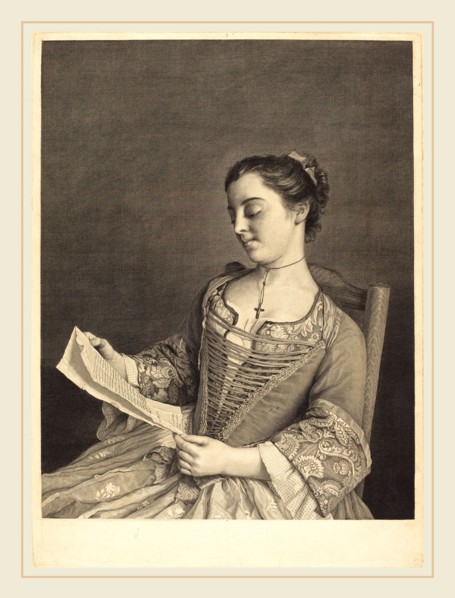 Jean Daullé and Simon Francois Ravenet I after Jean-Ãâtienne Liotard, French (1706-1774), Mlle.