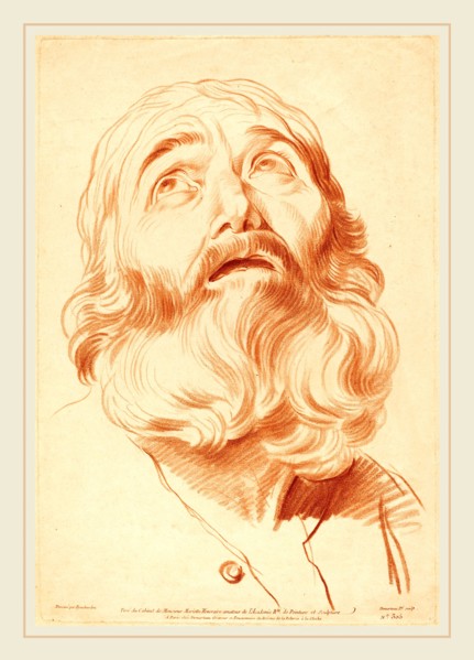 Gilles Demarteau, the Elder after Edme Bouchardon, French (1722-1776), Head of a Man, crayon-manner