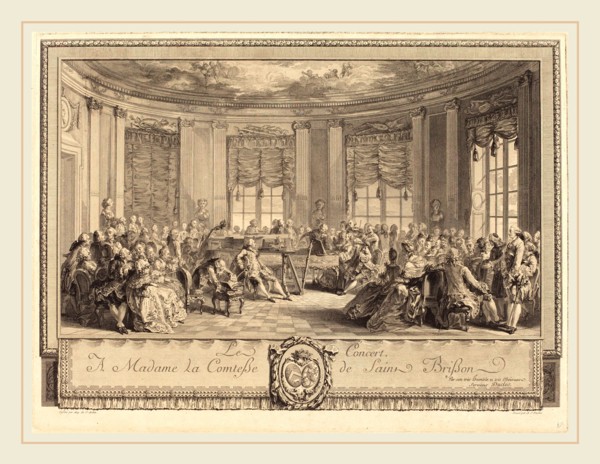 Antoine-Jean Duclos after Augustin de Saint-Aubin, French (1742-1795), Le concert, 1774, etching