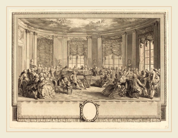 Antoine-Jean Duclos after Augustin de Saint-Aubin, French (1742-1795), Le concert, 1774, etching