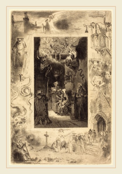 Félix-Hilaire Buhot, French (1847-1898), Le Curé de Cucugnan (The Vicar of Cucugnan), c. 1885,