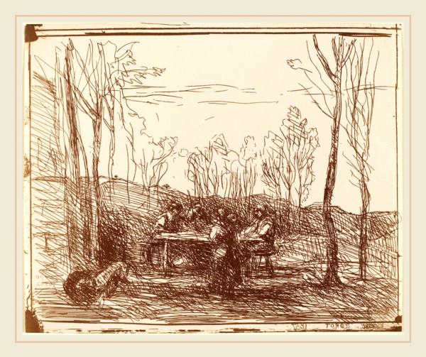 Jean-Baptiste-Camille Corot, French (1796-1875), Luncheon in a Clearing (Un Dejeuner dans la