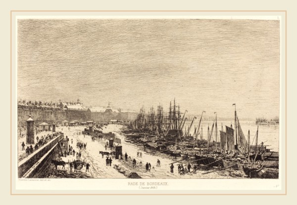 Maxime Lalanne, French (1827-1886), Rade de Bordeaux, 1868, etching on laid paper
