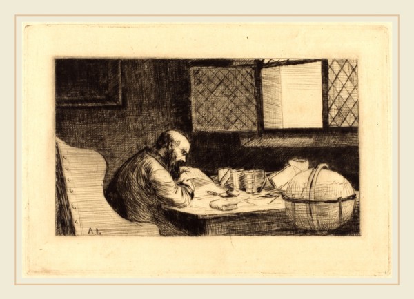 Alphonse Legros, Geographer (Le geographe), French, 1837-1911, drypoint