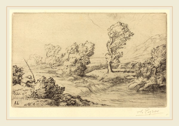 Alphonse Legros, Banks of the Marne (Bord de la Marne), French, 1837-1911, drypoint and etching? on