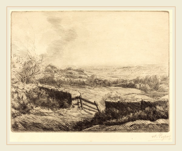 Alphonse Legros, The Gate (L'entree du champ), French, 1837-1911, etching? and drypoint