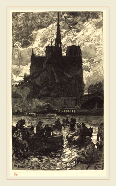 Auguste LepÃ¨re, French (1849-1918), Watering-place behind Notre-Dame (L'abreuvoirderriere